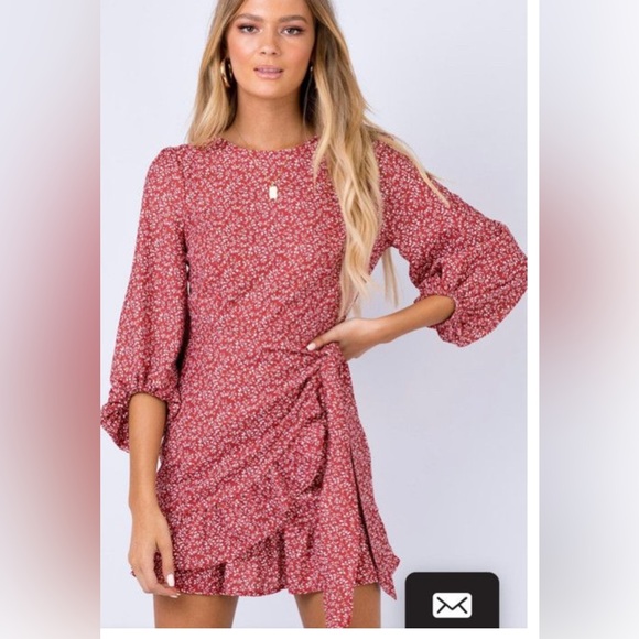Princess Polly Dresses & Skirts - Princess Polly Dalko Mini dress summer-fall dress burn orange with floral design